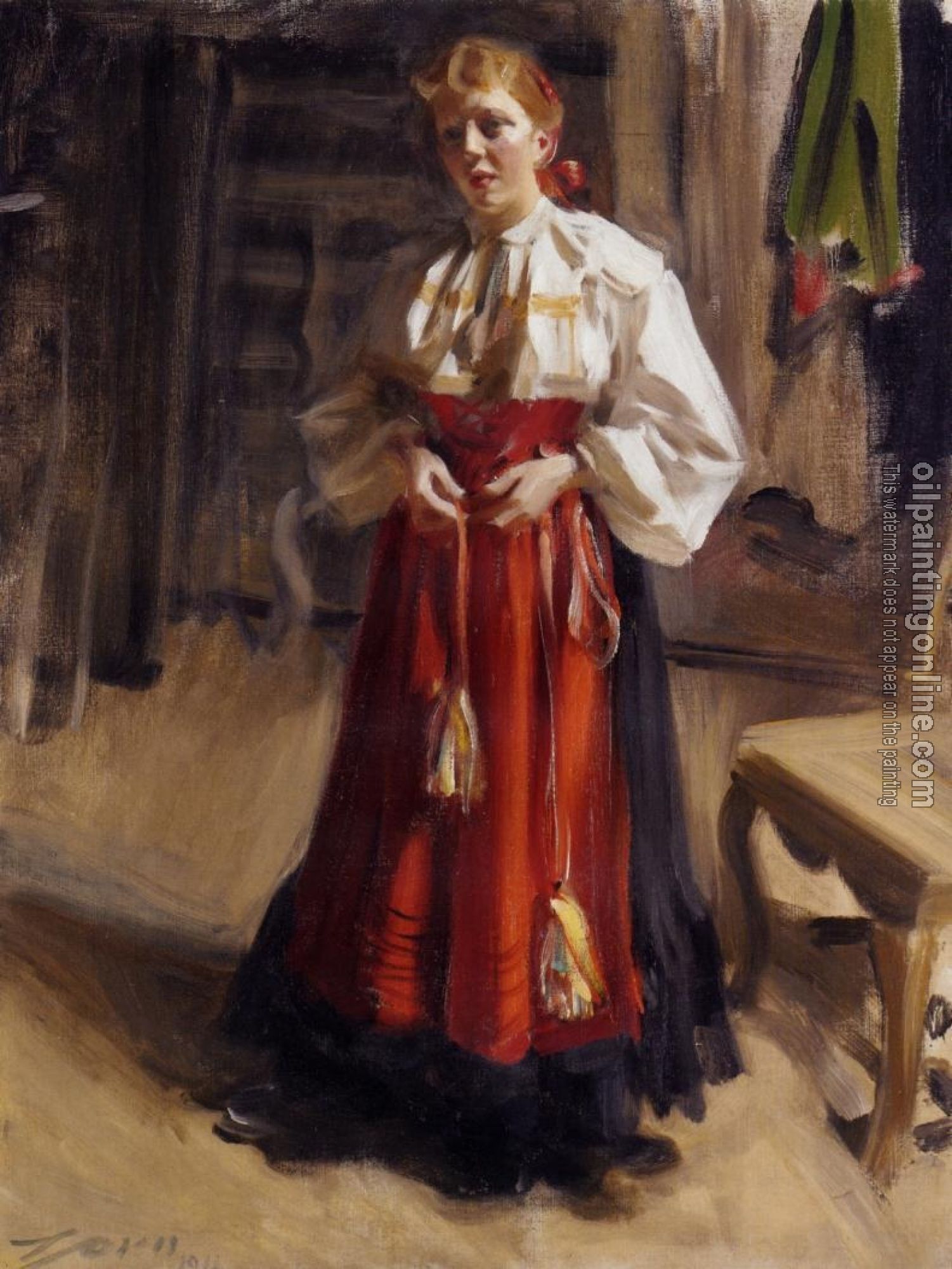 Zorn, Anders - Girl in an Orsa Costume